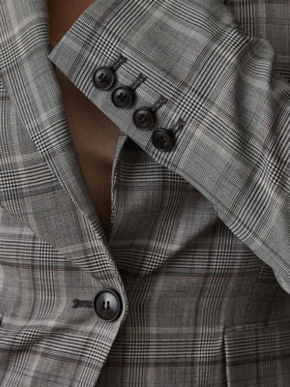 REISS Ora Checked Tailored Blazer Jacket – Pink/Grey Check – Size 2 – NWT - Picture 4 of 7